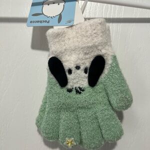 Pocheeze Kids Mint and White Mittens